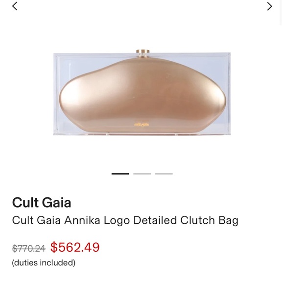 CULT GAIA Metallic Gold Clutch Enclosed In Acrylic-LOWEST PRICE AROUND - Picture 2 of 13